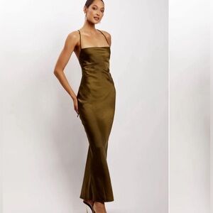 Meshki SYDNEY Straight Neck Slip Maxi Dress